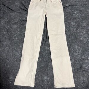 Lands' End Women's Straight Leg Cream Jeans